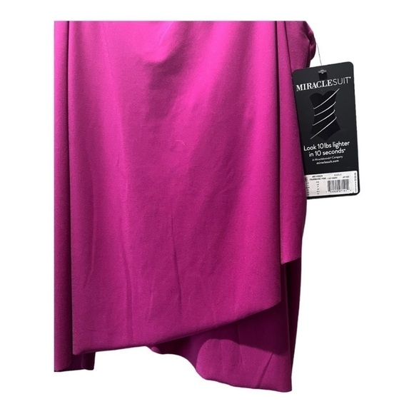 Miraclesuit Tankini Framboise Pink Dazzle Scoop Neck Underwire Swim NEW Size 10 - Picture 10 of 10